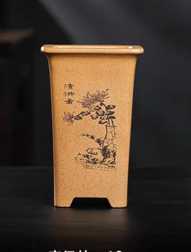 Beautiful cascade bonsai pot - 14*14*22cm