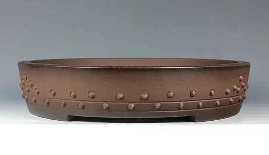Quality round drum bonsai pot - 35cm