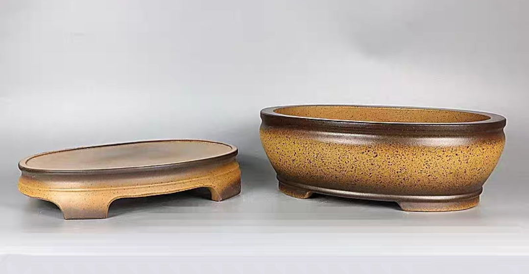 Quality oval bonsai pot - 34 cm
