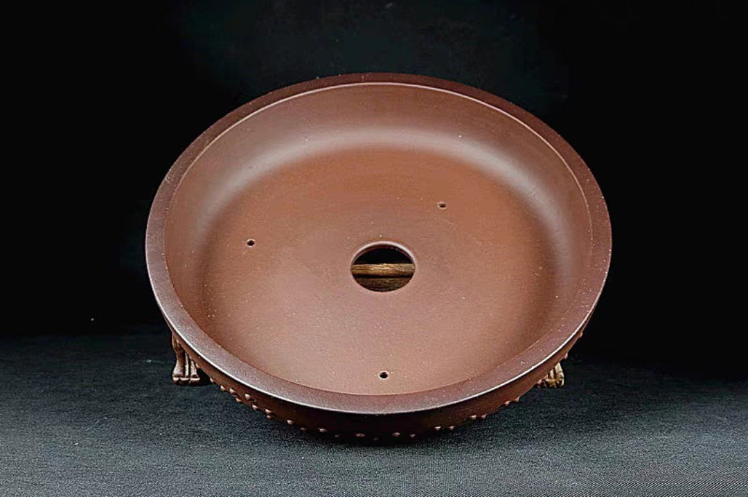 Quality round drum bonsai pot - 32.5cm