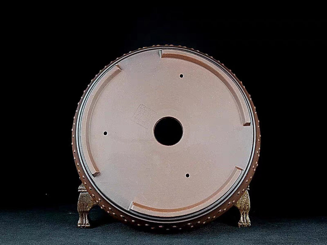 Quality round drum bonsai pot - 32.5cm