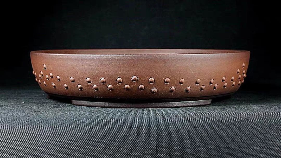Quality round drum bonsai pot - 32.5cm