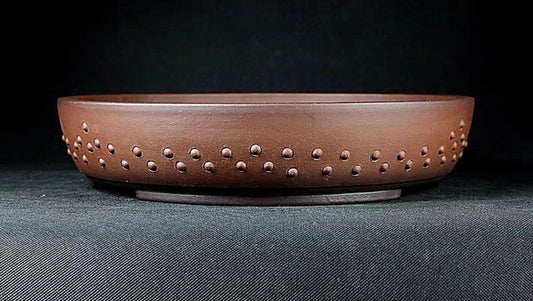 Quality round drum bonsai pot - 32.5cm